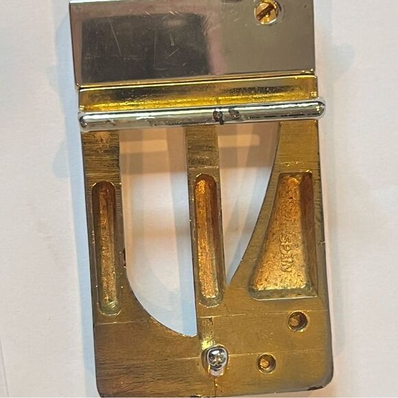 Vtg Pierre Cardin Reversible Black Brown Leather Belt w/ Monogram Buckle 33.5-37 - Picture 5 of 5